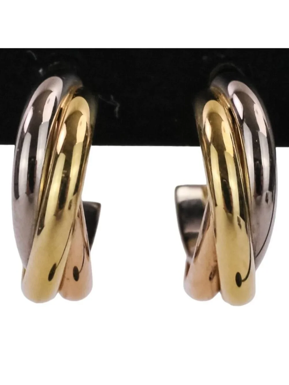 Cartier Trinity Earrings 18k Gold PG YG
